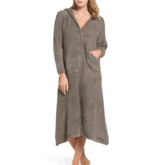 Barefoot Dreams Other - Barefoot Dreams 589 Cozy Chic Half Zip Hooded Pullover Robe Gray Women's M/2